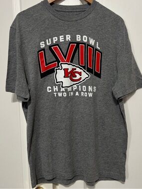 Fanatics Kansas City Chiefs Grey Super Bowl LVIII Champions Tee